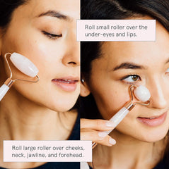 grace & stella rodillo facial doble cara para drenaje linfatico