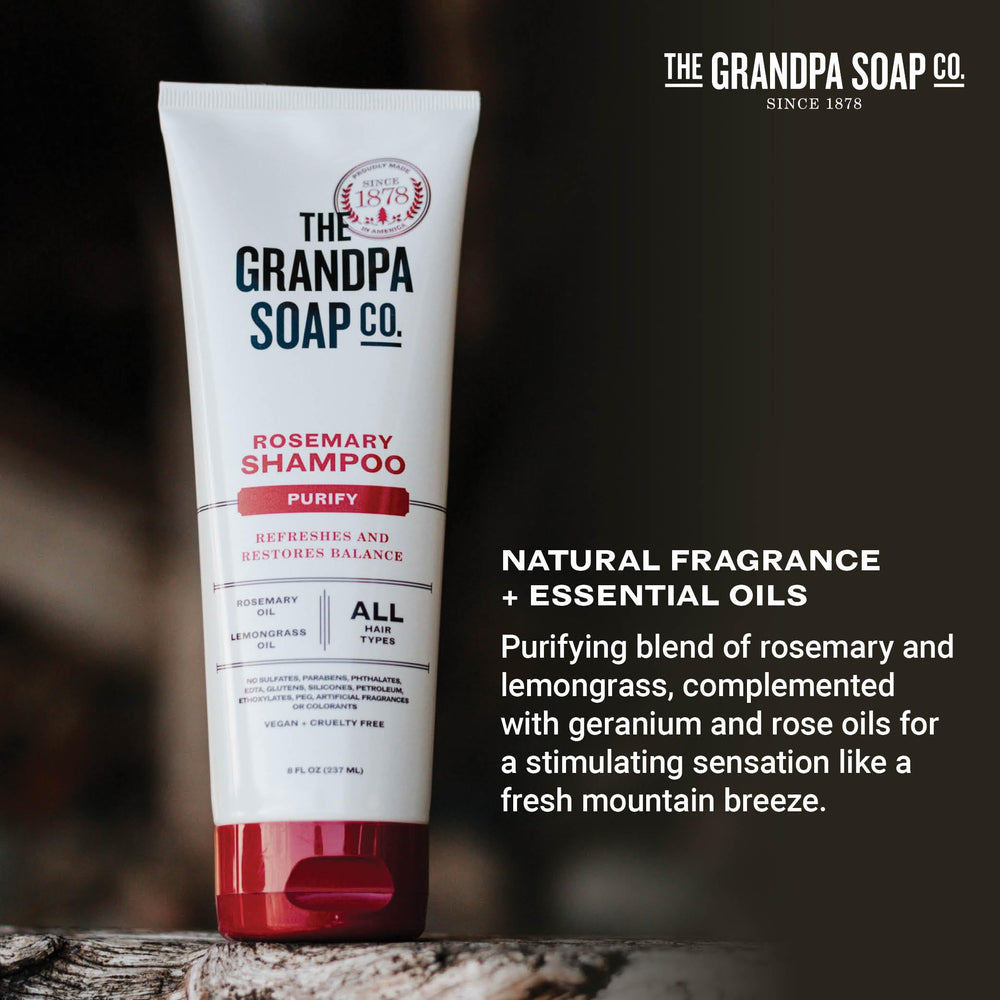 Envase 42% reciclado post consumo de The Grandpa Soap Company.