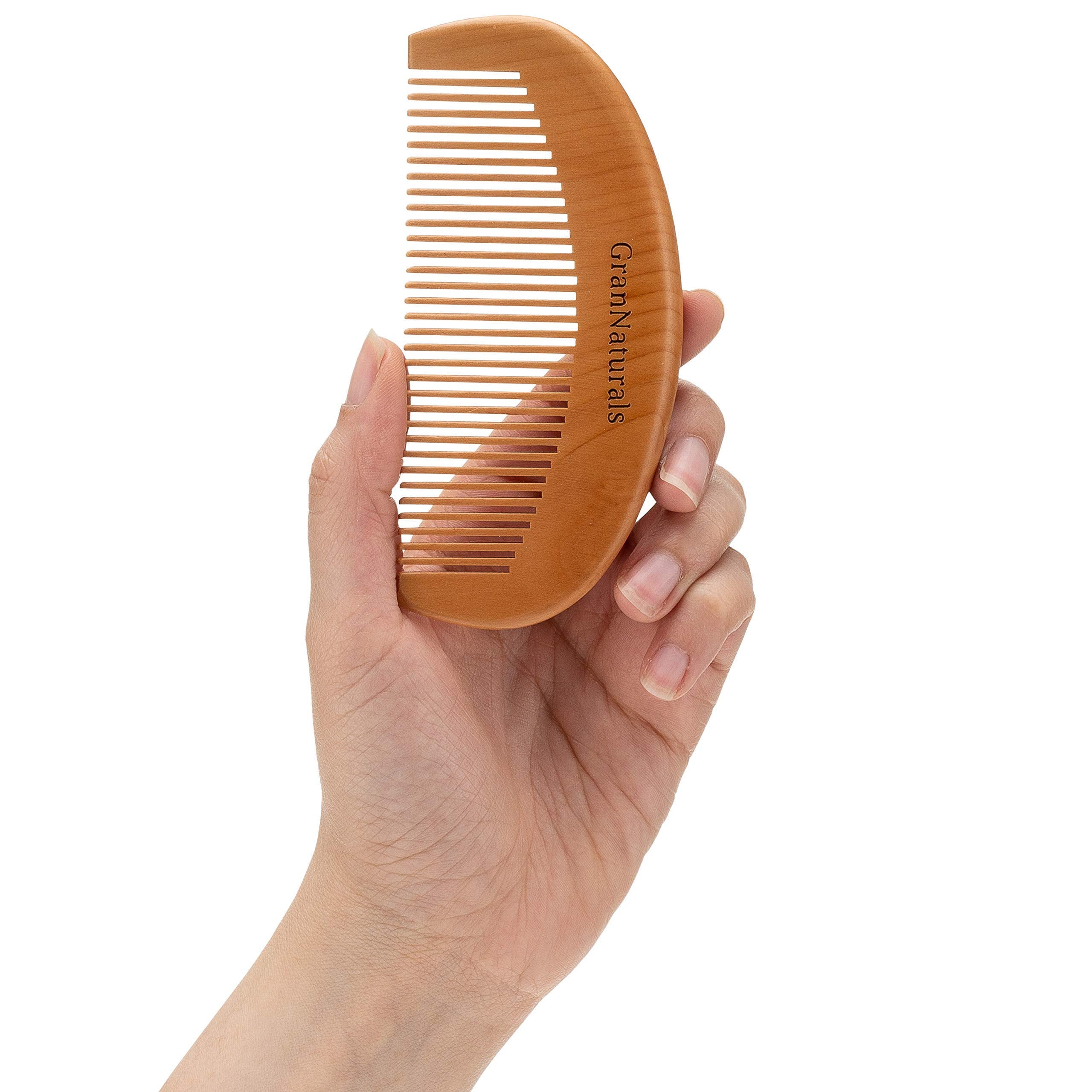 GranNaturals peine de madera compacto y portátil para el bolso