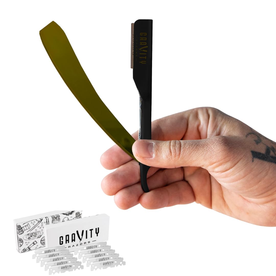 Navaja recta GRAVITY RAZORS con exposición de 2 mm para afeitado preciso.