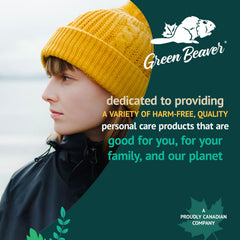 Etiqueta de Green Beaver Bliss con ingredientes naturales y uso recomendado.