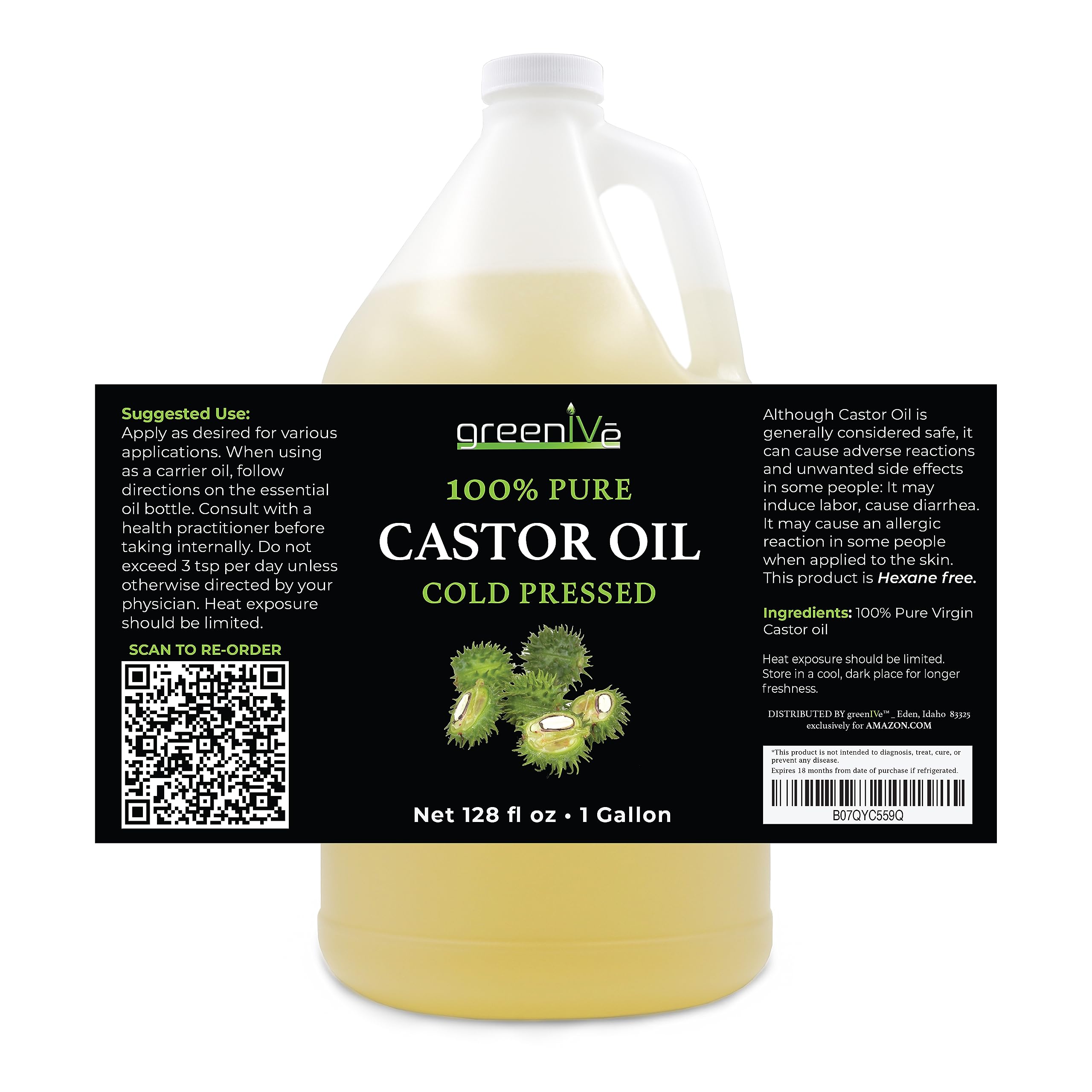 GreenIVe Aceite de ricino para cejas, cepillo aplicador, uso para acondicionar.