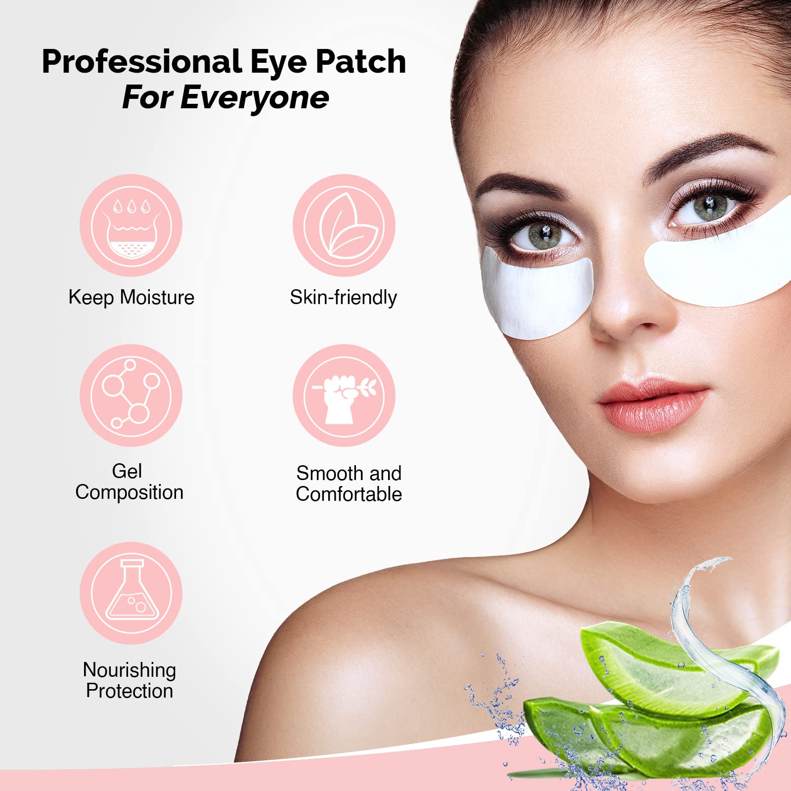 Patchs hydrogel GreenLife pour les yeux, confort et hydratation pendant le soin.