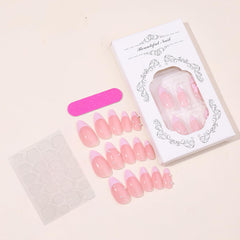 GRITOSE uñas postizas rosadas de cobertura completa para looks diarios