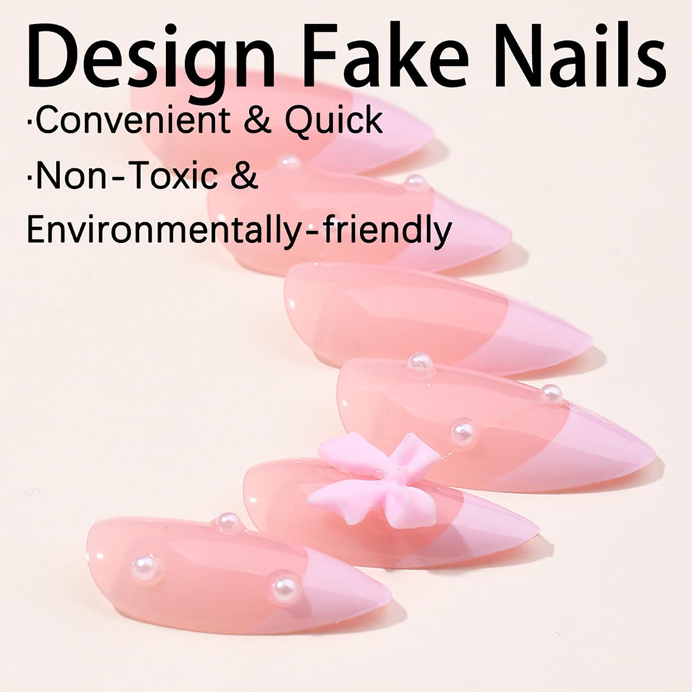 GRITOSE uñas reutilizables en color rosado con acabado brillante