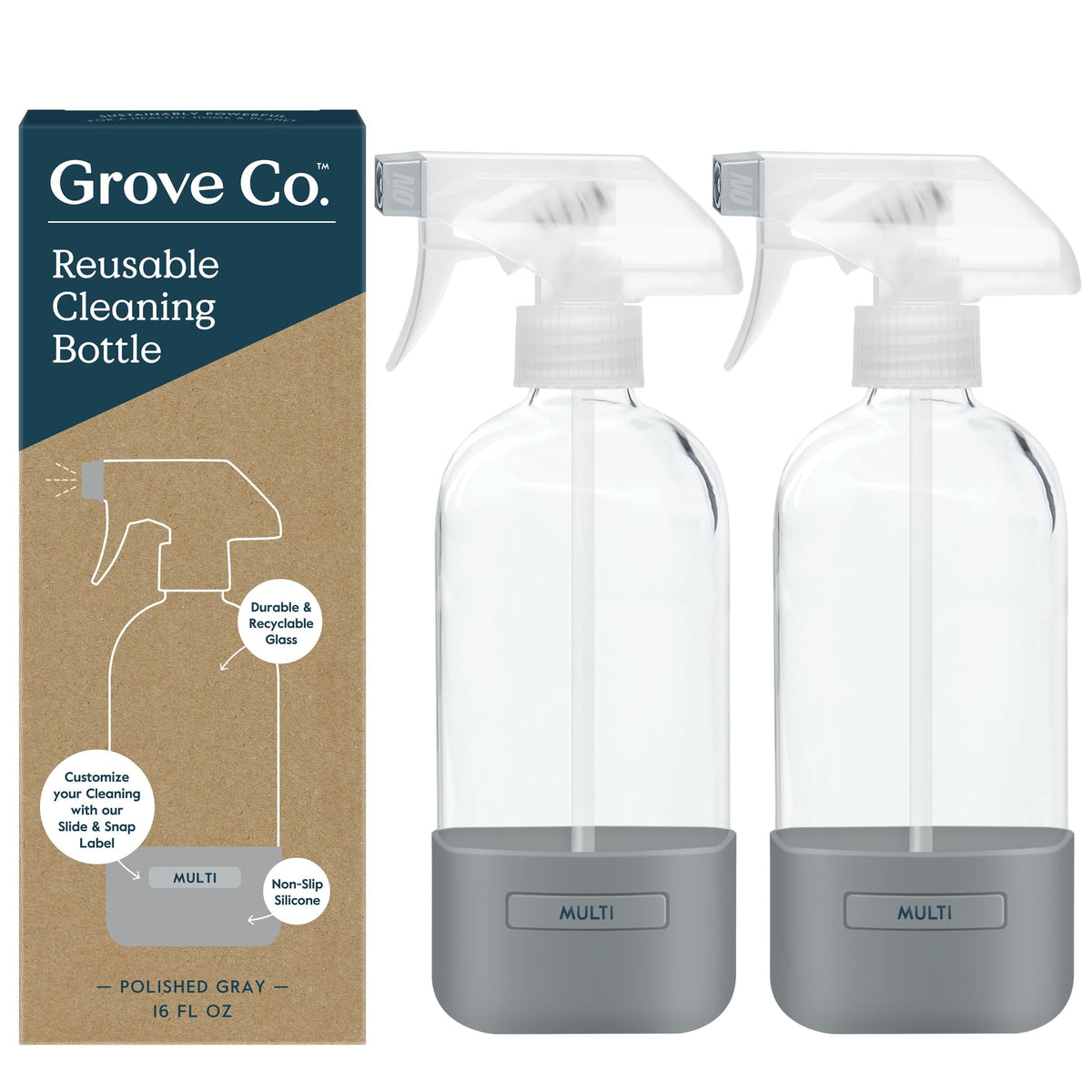 botellas Grove Co de vidrio 16 oz con funda silicona listas para recargas