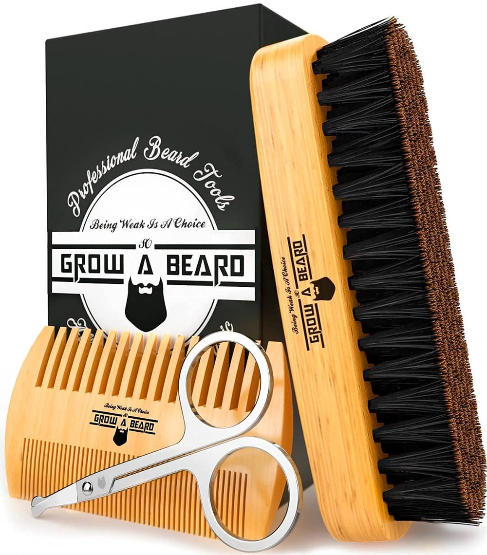 Grow Alpha Beard cepillo para barba, vista frontal, ideal para el cuidado diario