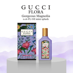 Gucci Flora Gorgeous Magnolia 5ml bottle highlighting compact luxury.