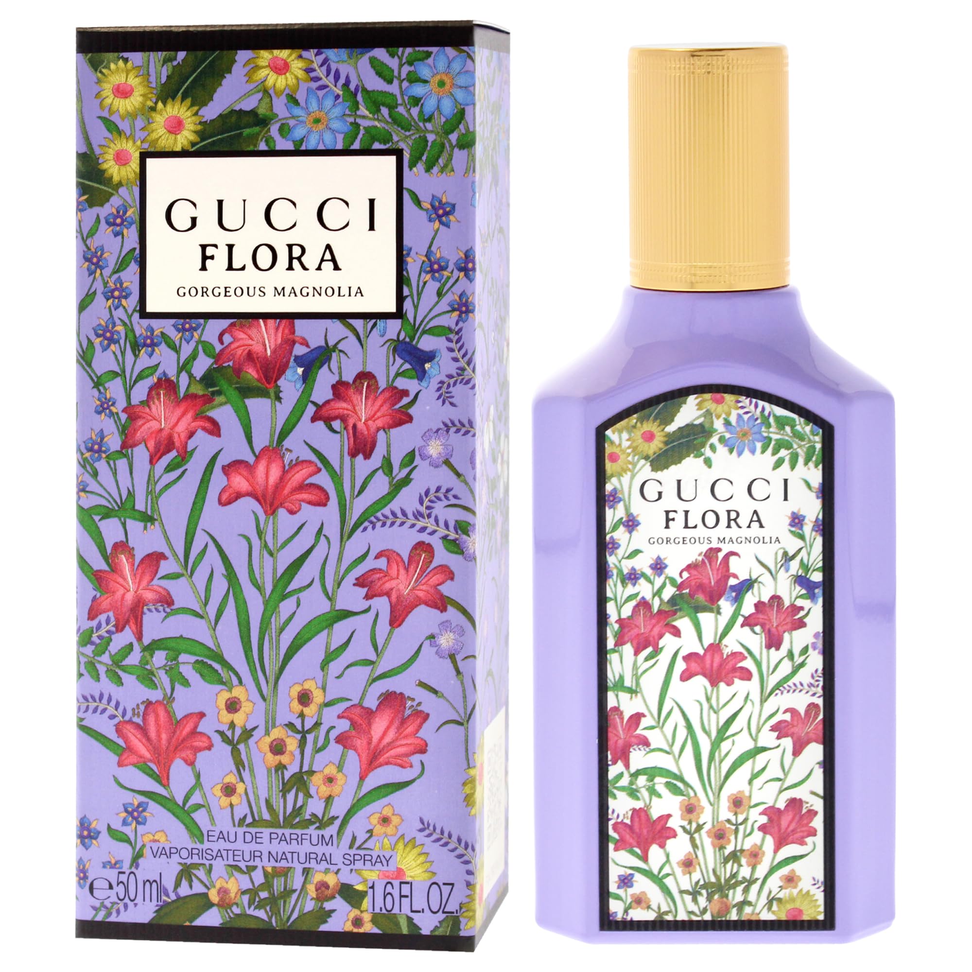 Gucci Flora Gorgeous Magnolia caja presentación, empaque sofisticado ideal para regalo