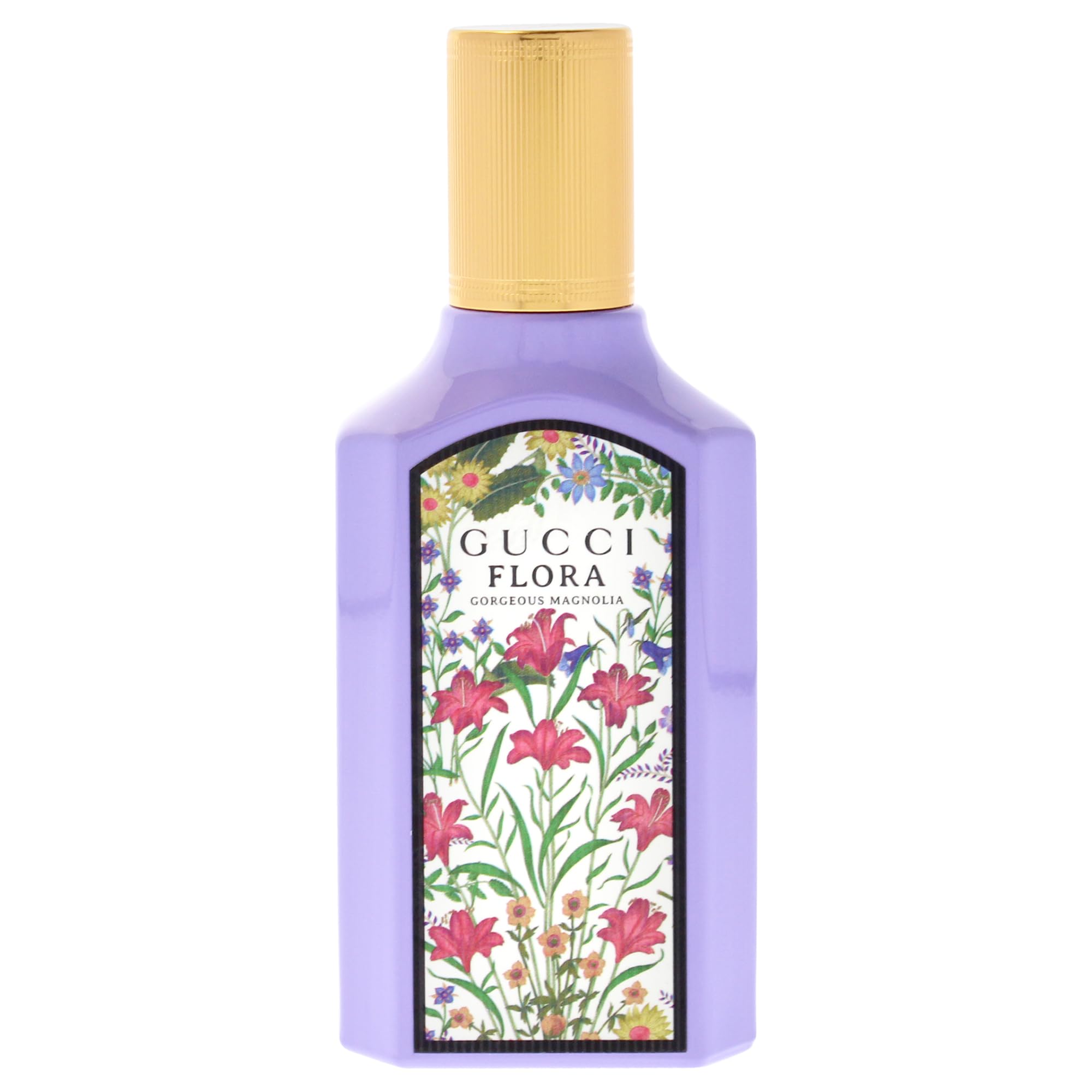 Gucci Flora Gorgeous Magnolia frasco dorsal, diseño elegante para uso diario