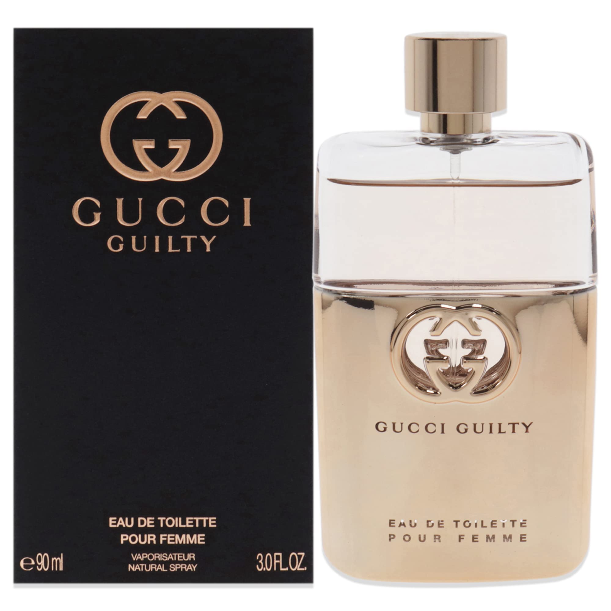 Gucci Guilty botella frontal, aroma oriental floral para uso diario