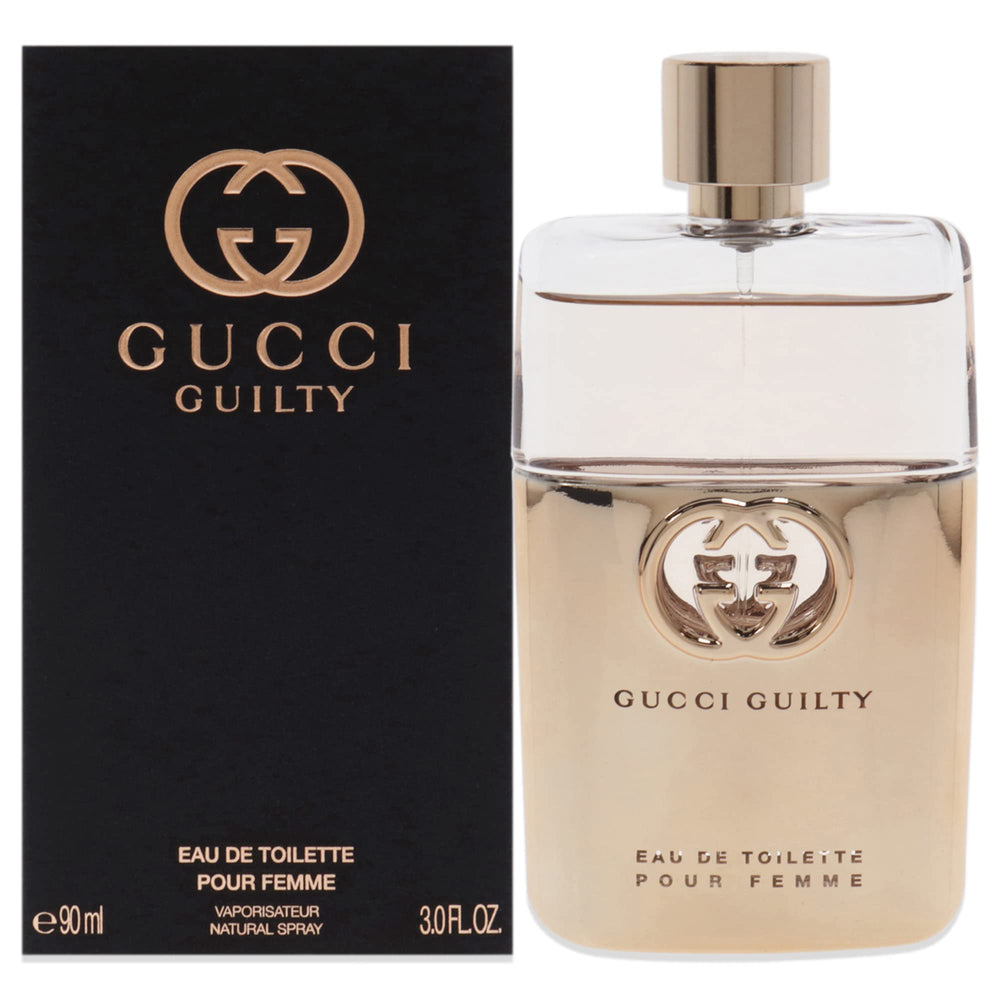 Gucci Guilty botella frontal, aroma oriental floral para uso diario