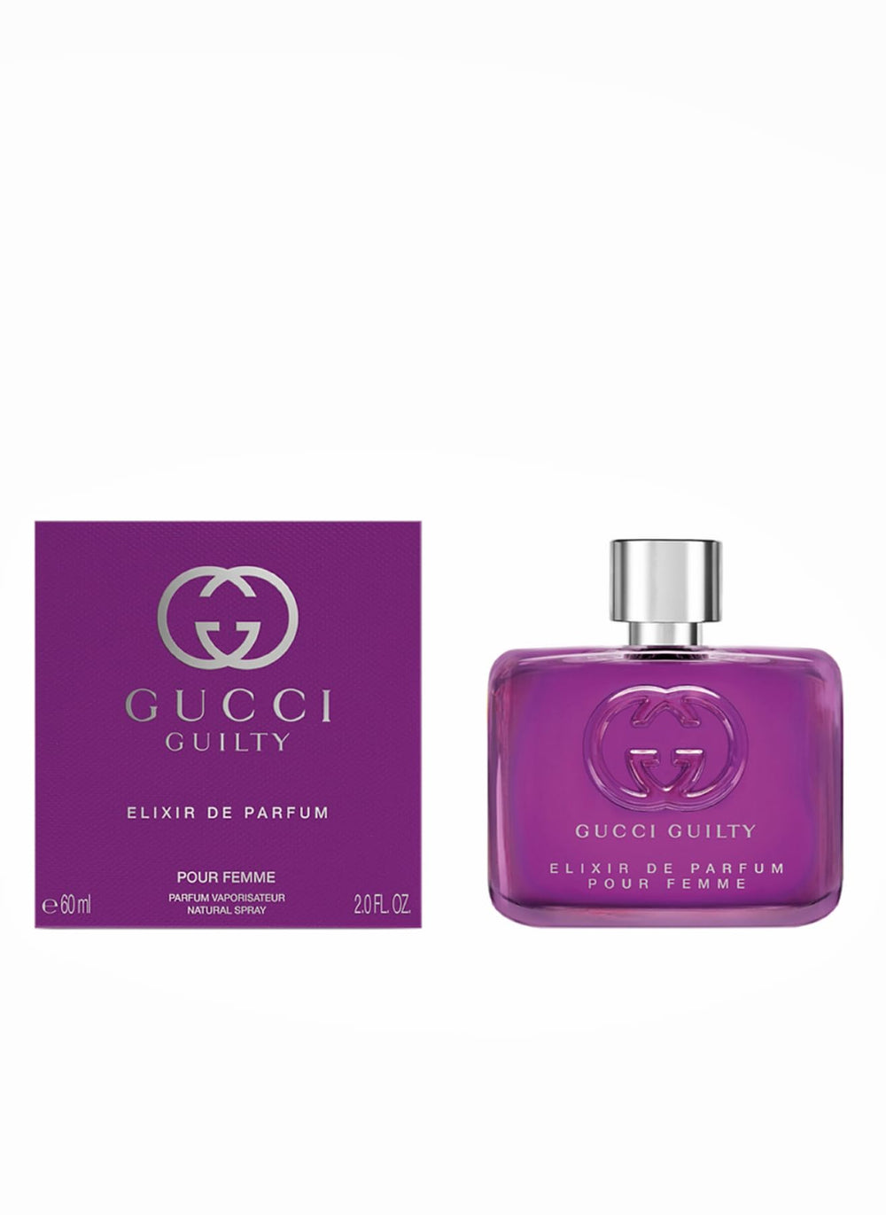 Gucci Guilty Elixir Parfum Mujer, empaque de lujo que resalta el estilo.