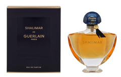 Guerlain Shalimar-botella-detalle-frontal, elegante diseño para admirar.