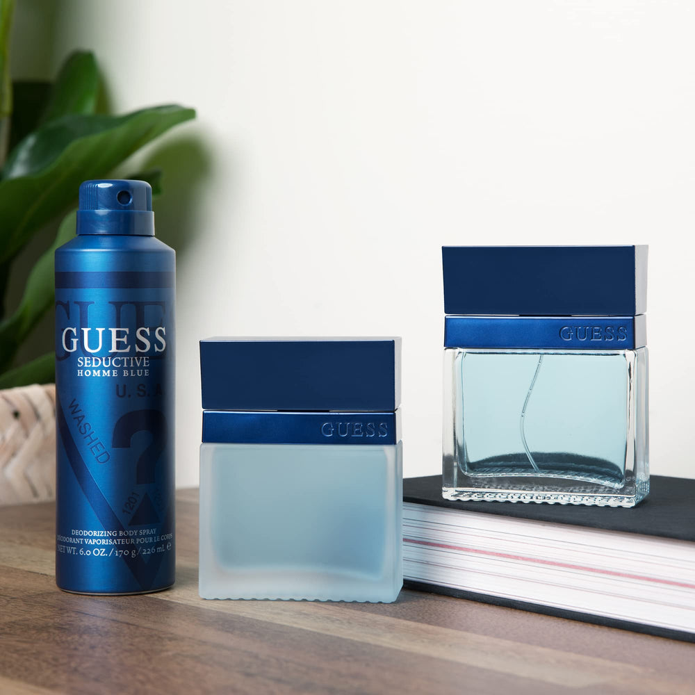 GUESS Seductive Homme Blue, aplicación en puntos de pulso, efecto duradero.