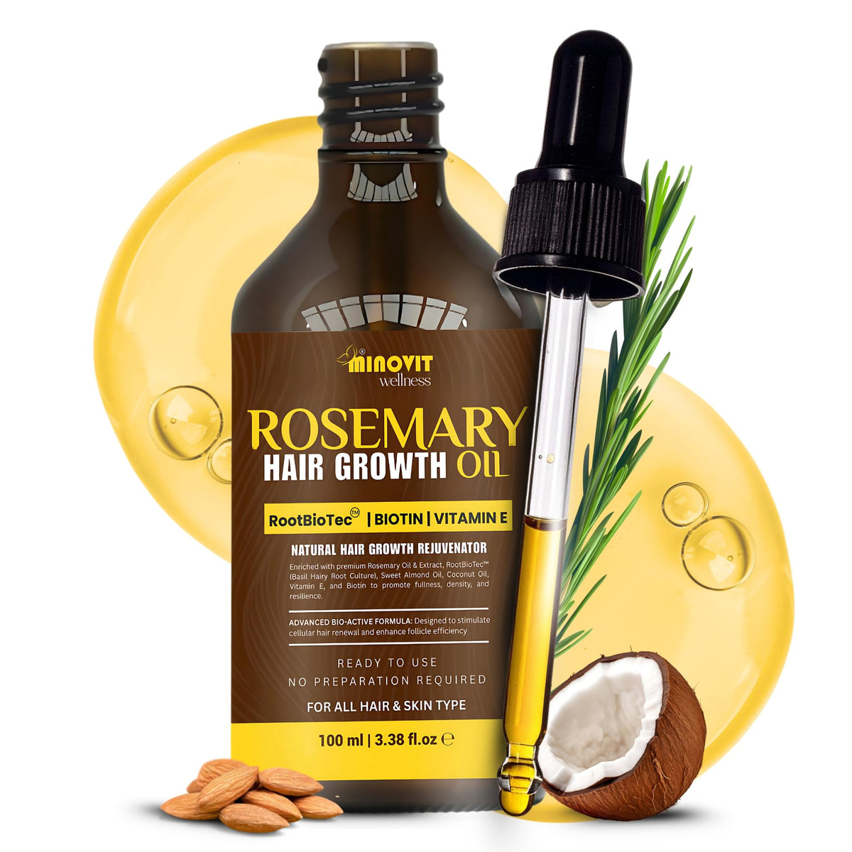 Gutaderme Aceite de Romero: botella para crecimiento capilar.