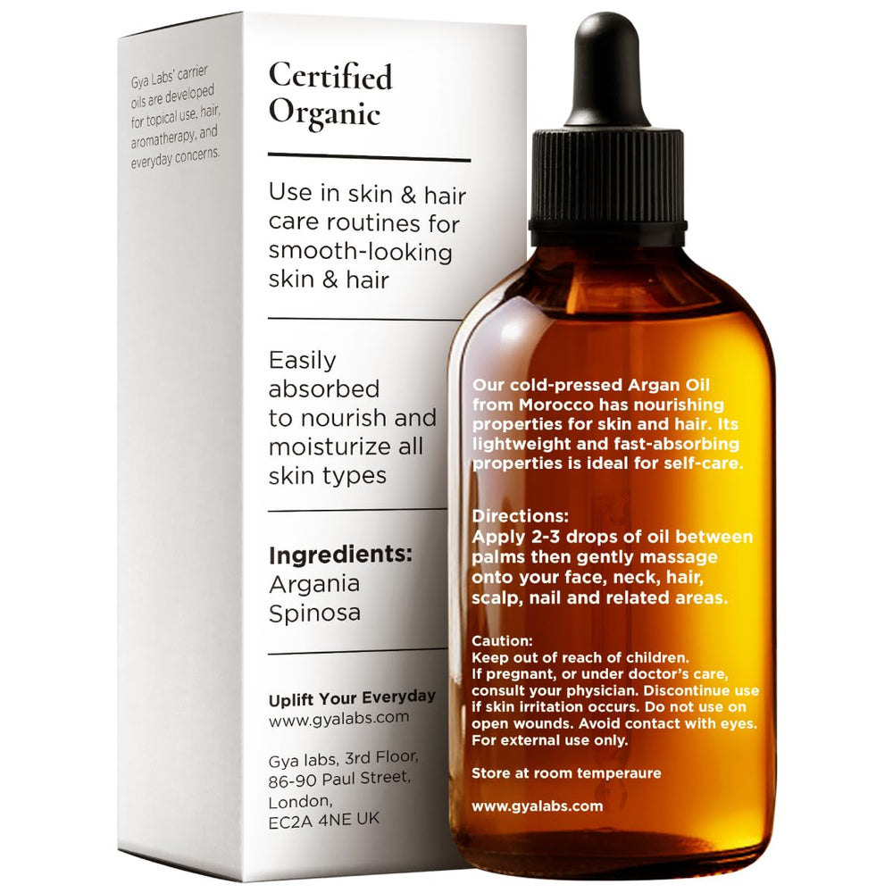 Gya Labs Argan Hair Revival Oil: cuentagotas para aplicar 2–3 gotas