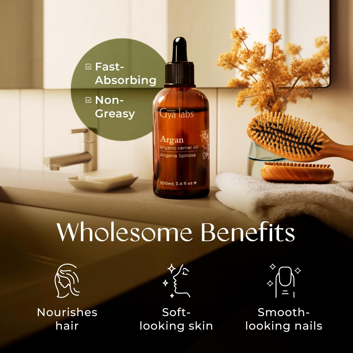 Gya Labs Argan Hair Revival Oil: mezcla con aceites esenciales para spray capilar