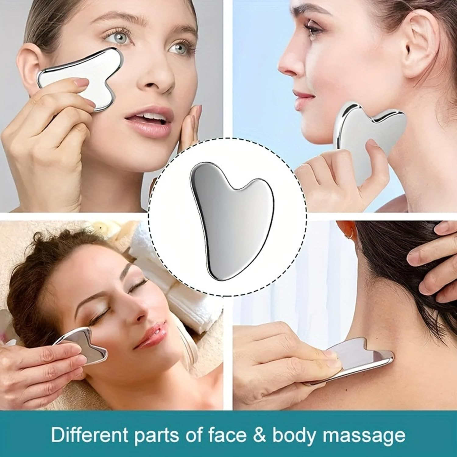 GYQORPHA Gua Sha enfocado en la línea de la mandíbula para contorno facial
