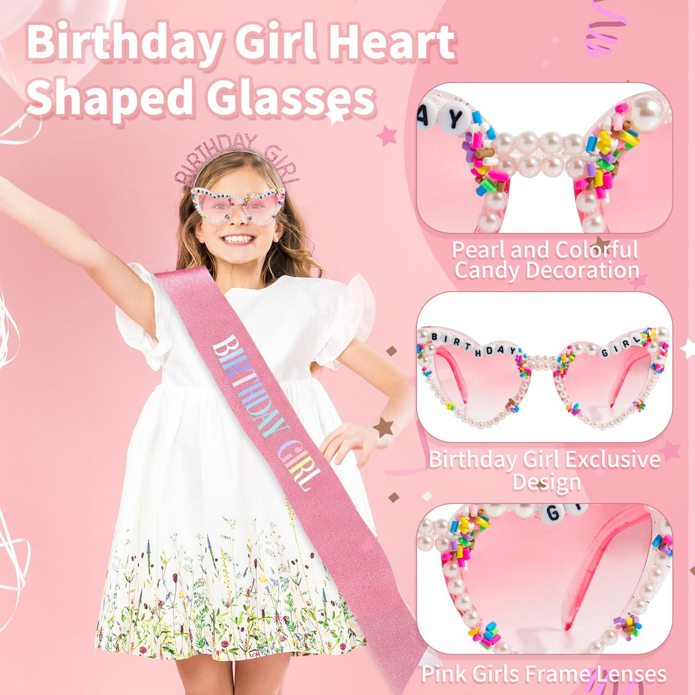 GZJINYUAN gafas de cumpleaños en forma de corazón para fotos