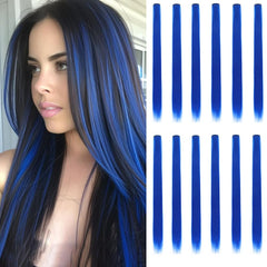 GZVIS extensiones cristal azul 22in con clip en para cambio rápido de estilo