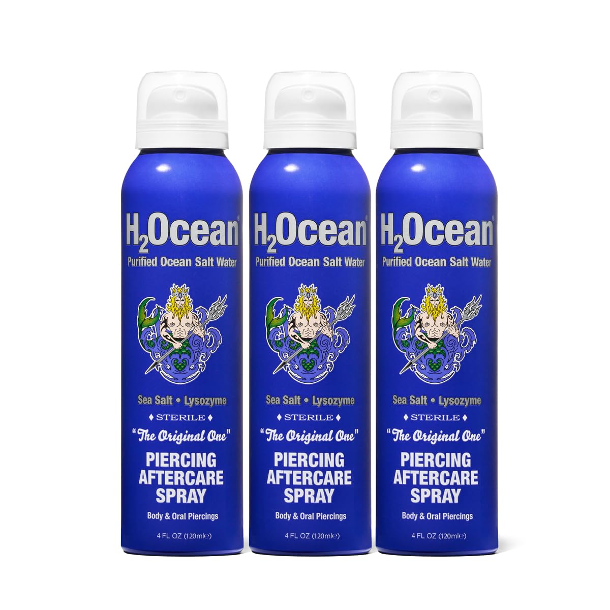 H2Ocean spray de cuidado para perforaciones: botella 360° para aplicación sin contacto.