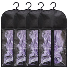 Hadwoer almacenamiento extensiones pelo 4-pack: organiza y protege las pelucas.