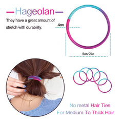 Coletas multicolor de Hageolan para cabello medio a grueso con sujeción suave.
