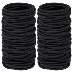 Ligas elásticas Hageolan negras en empaque de 120 piezas para uso diario.