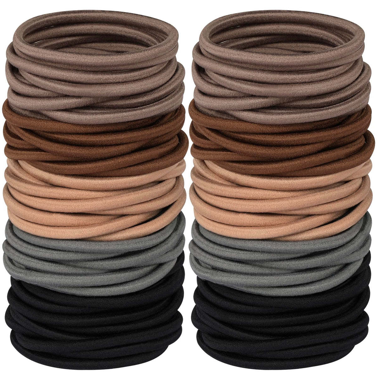 Ligas elásticas multicolores de Hageolan en un empaque de 120 unidades para uso diario.
