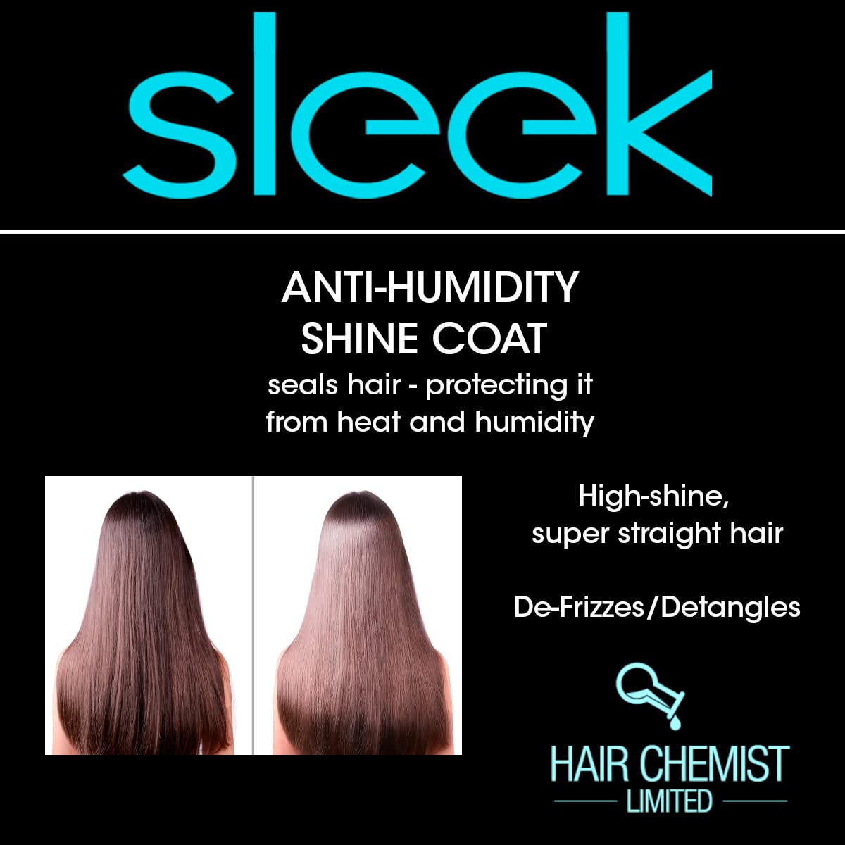 Hair Chemist Sleek envase 8oz para uso diario.