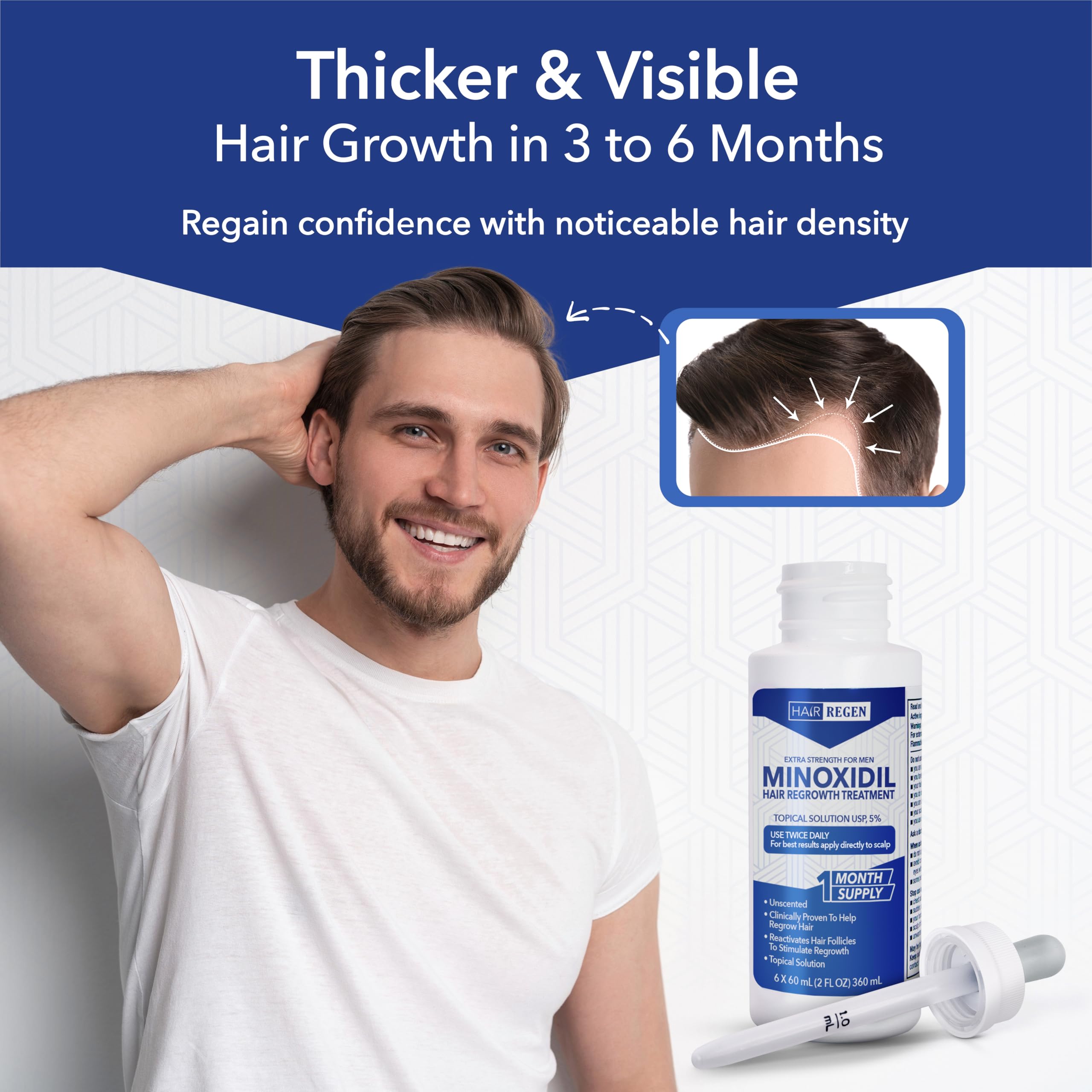 Hair Regen Minoxidilo 5% en viaje práctico y compacto