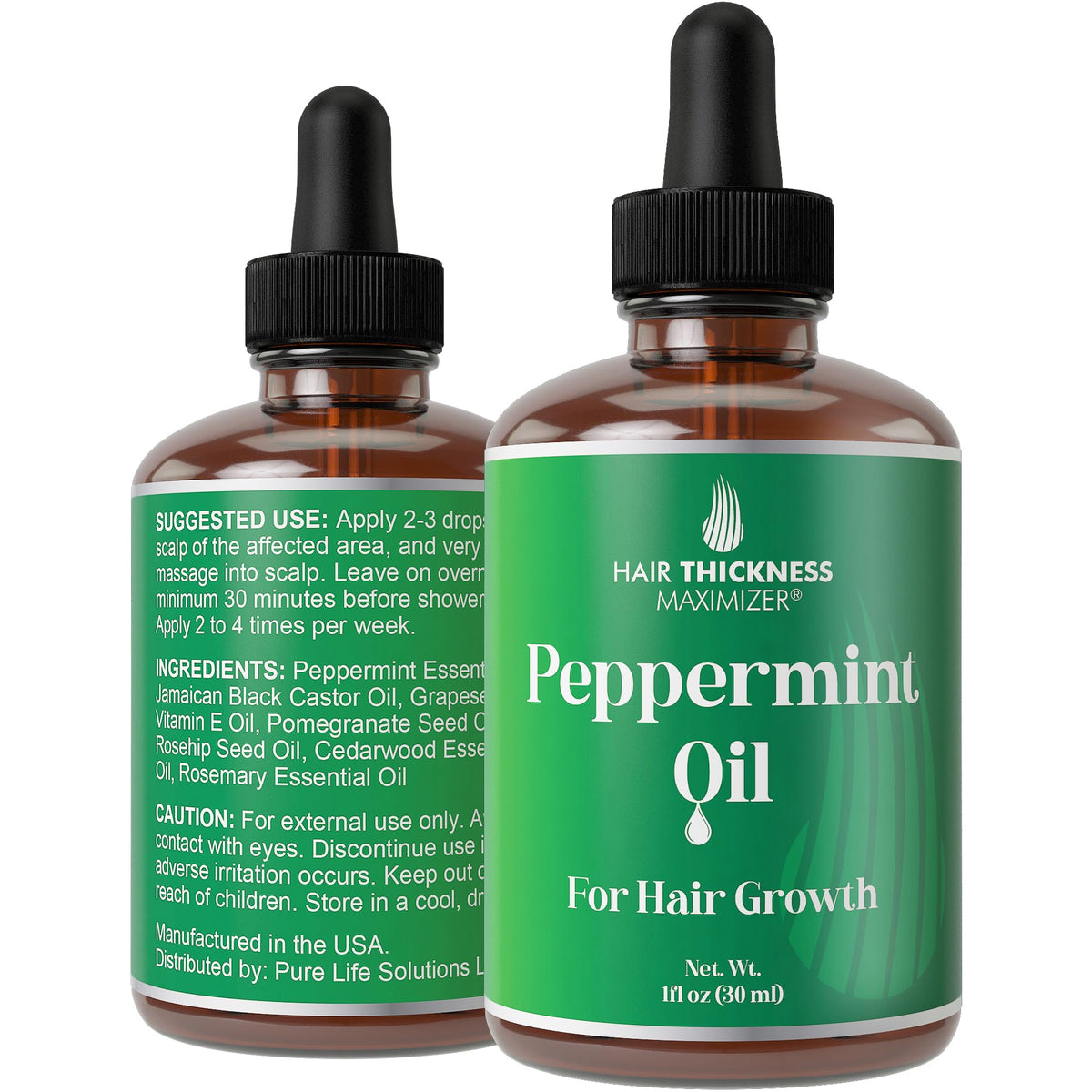 Hair Thickness Maximizer: aceite mentolado 1oz para crecimiento capilar
