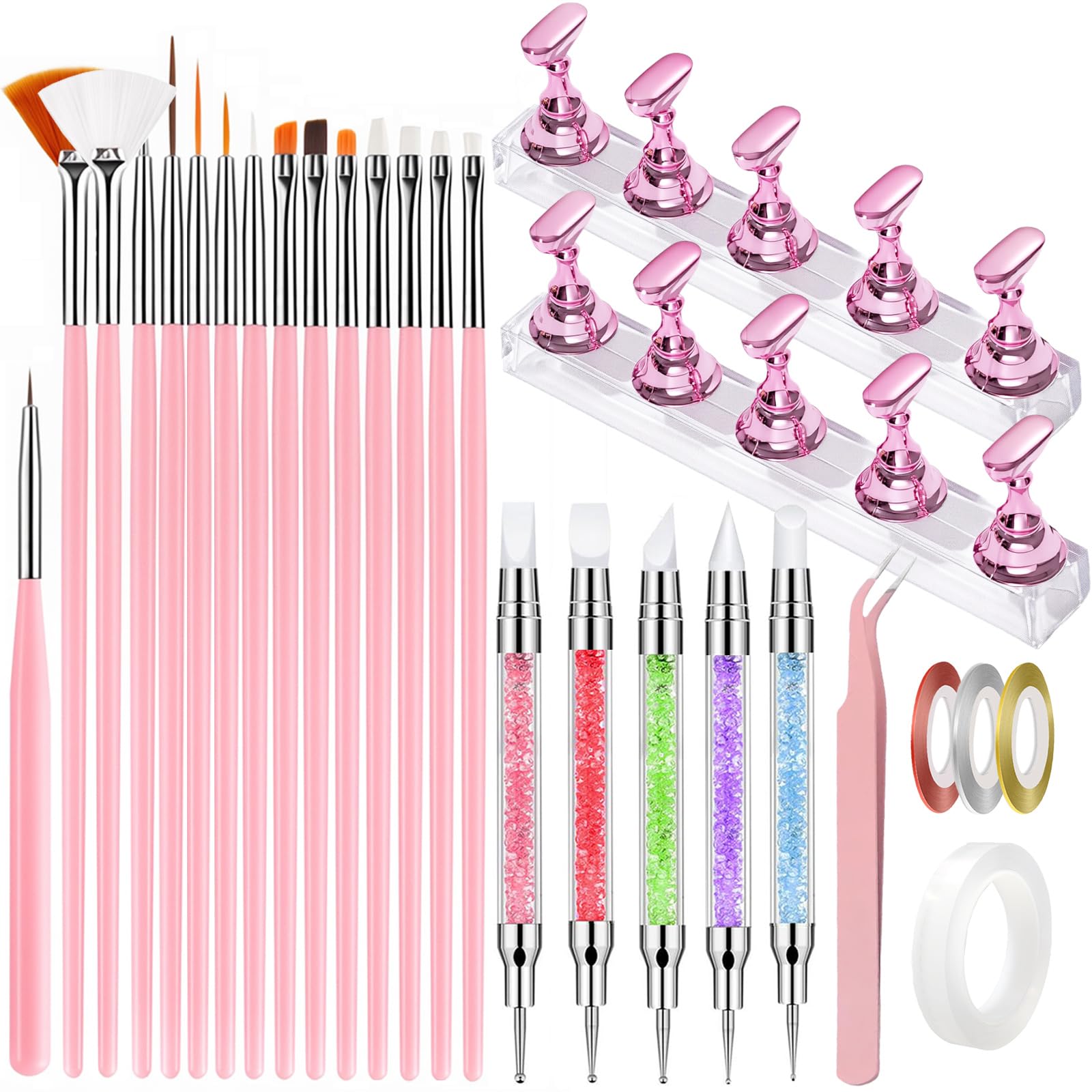 HAIY set de herramientas para uñas, pinceles para diseños detallados.