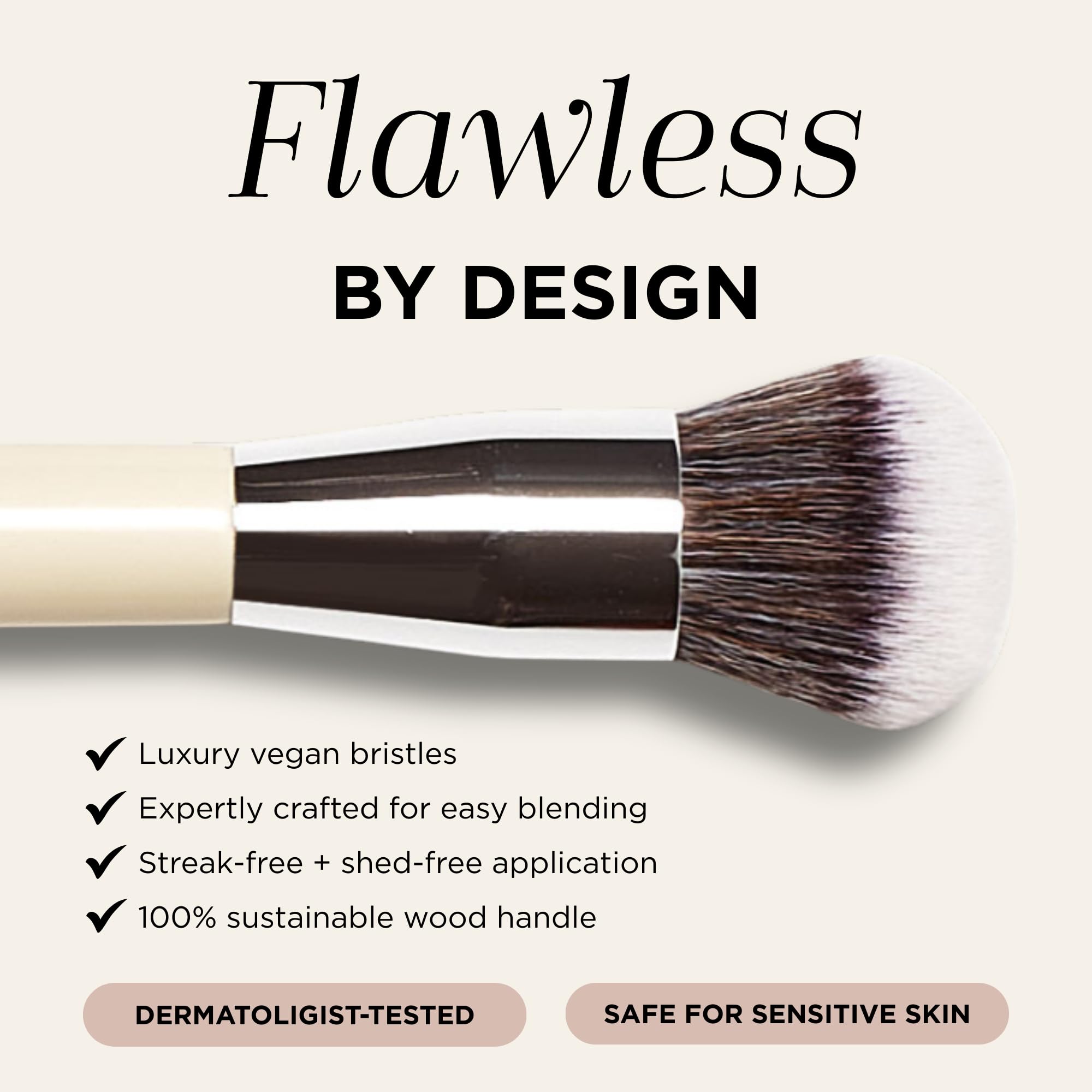 HALEYS Kabuki vegano libre de crueldad para maquillaje consciente