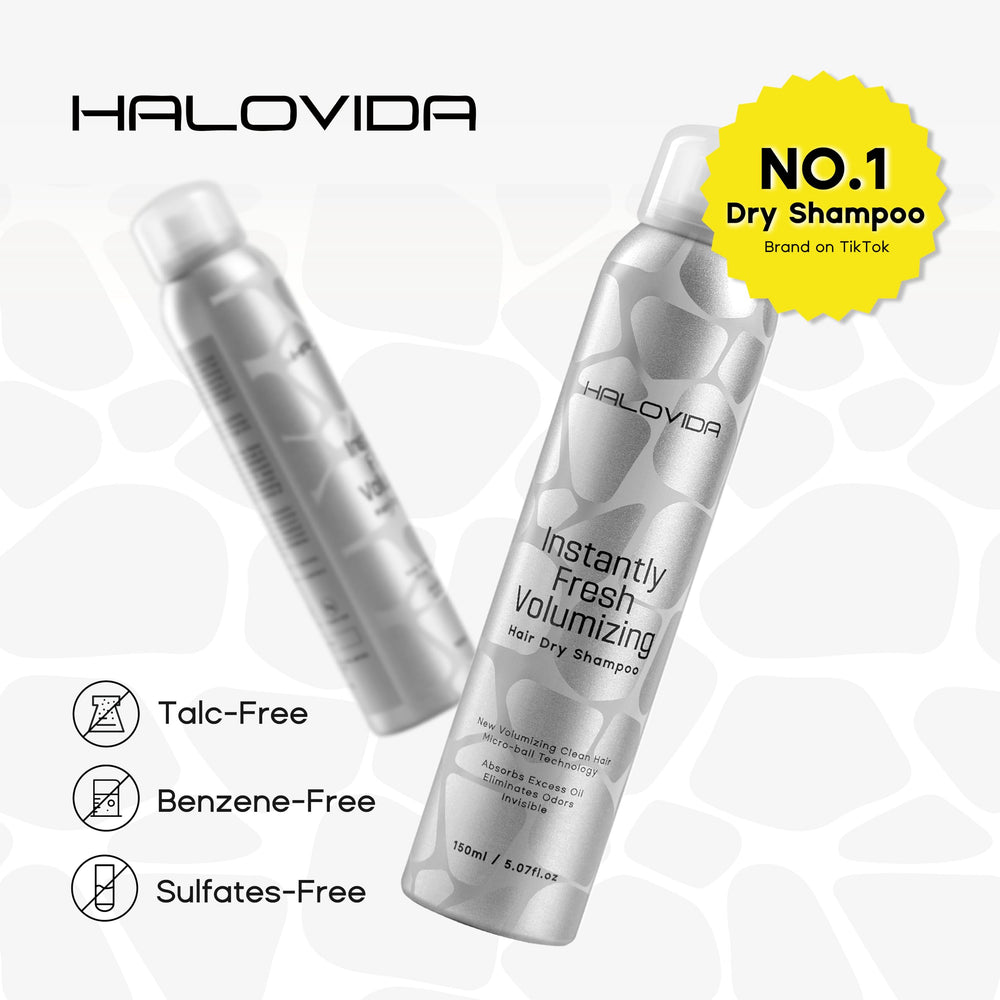 HALOVIDA Dry Shampoo : sans résidu sur cheveux foncés et cheveux variés