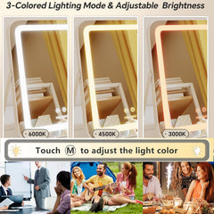 Halumao Espejo, tres modos de luz, ideal para distintos entornos de maquillaje.