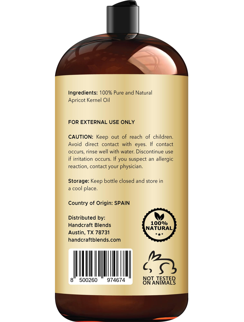Handcraft Blends aceite de albaricoque aplicado en la piel para hidratación suave