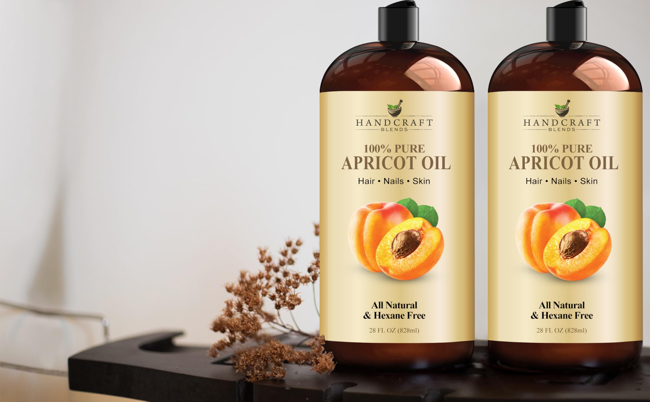 Handcraft Blends aceite de albaricoque puro libre de hexano para piel y cuerpo
