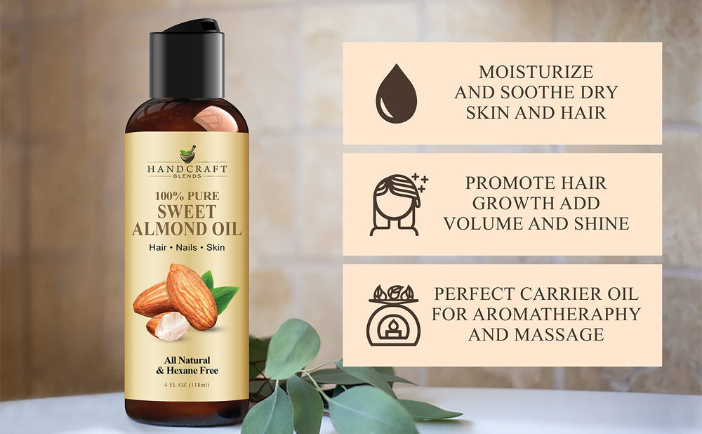 Handcraft Blends Aceite de Almendra Dulce, textura ligera y absorción rápida