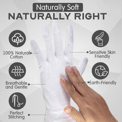 HandsAllright guantes de algodón ligeros y transpirables para uso nocturno cómodo.