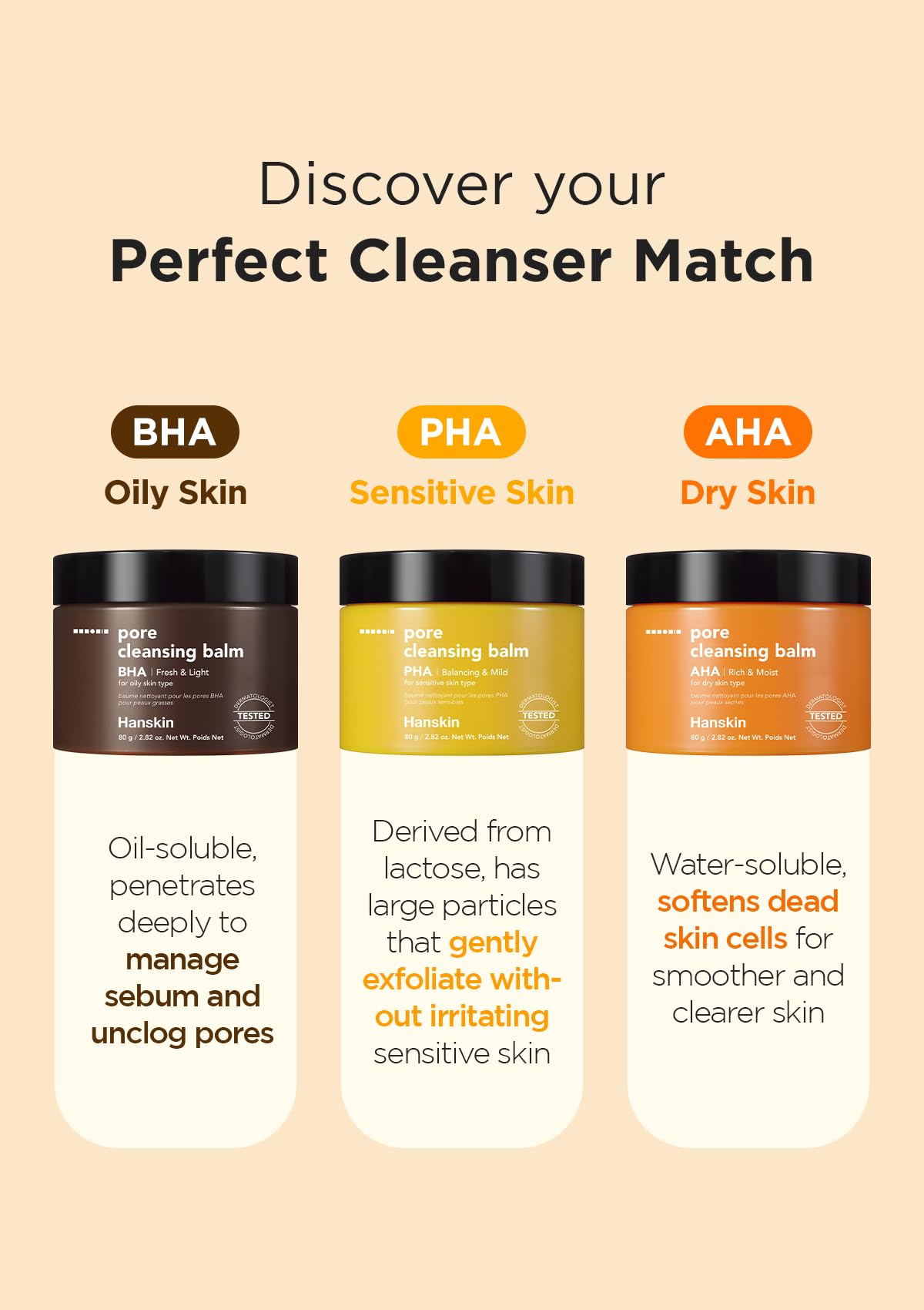 Hanskin AHA Pore Cleansing Balm, adecuado para piel sensible durante la rutina de limpieza.
