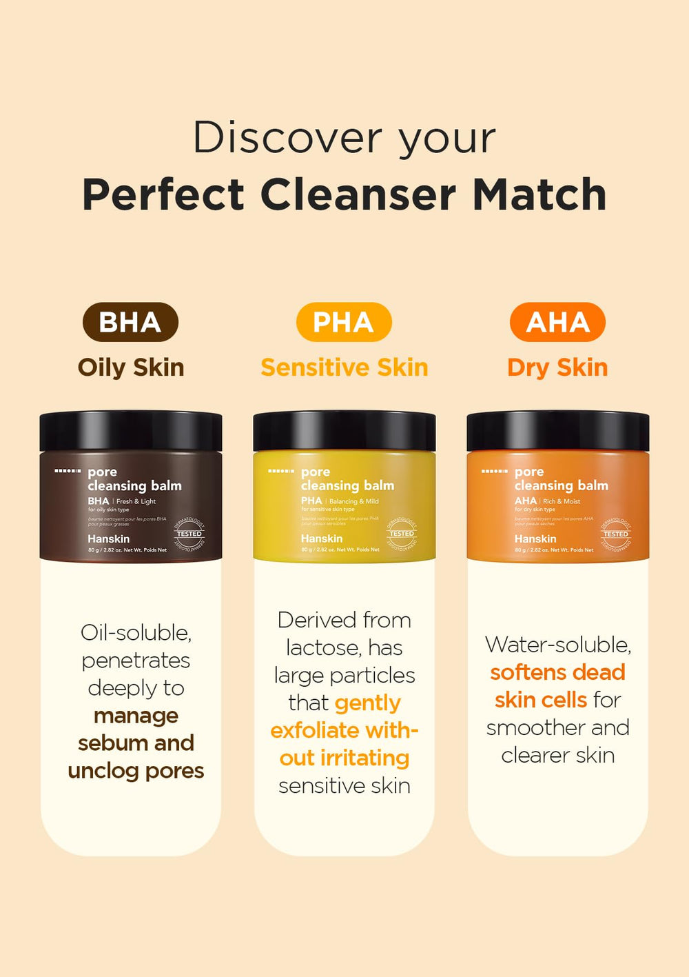 Hanskin AHA Pore Cleansing Balm, adecuado para piel sensible durante la rutina de limpieza.