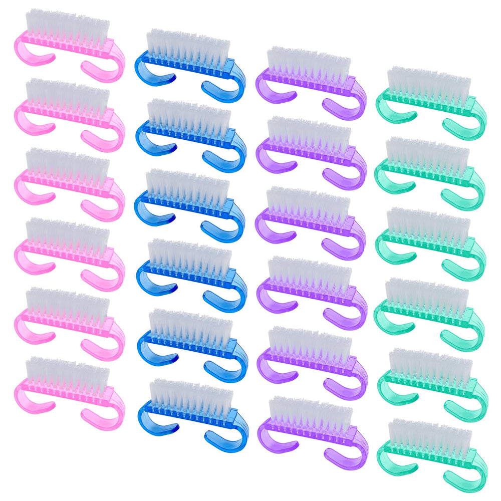 HANWER cepillos de manicura multicolores para uñas, 24 piezas, limpieza precisa.