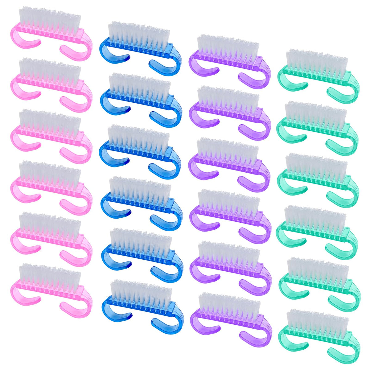 HANWER cepillos de manicura multicolores para uñas, 24 piezas, limpieza precisa.