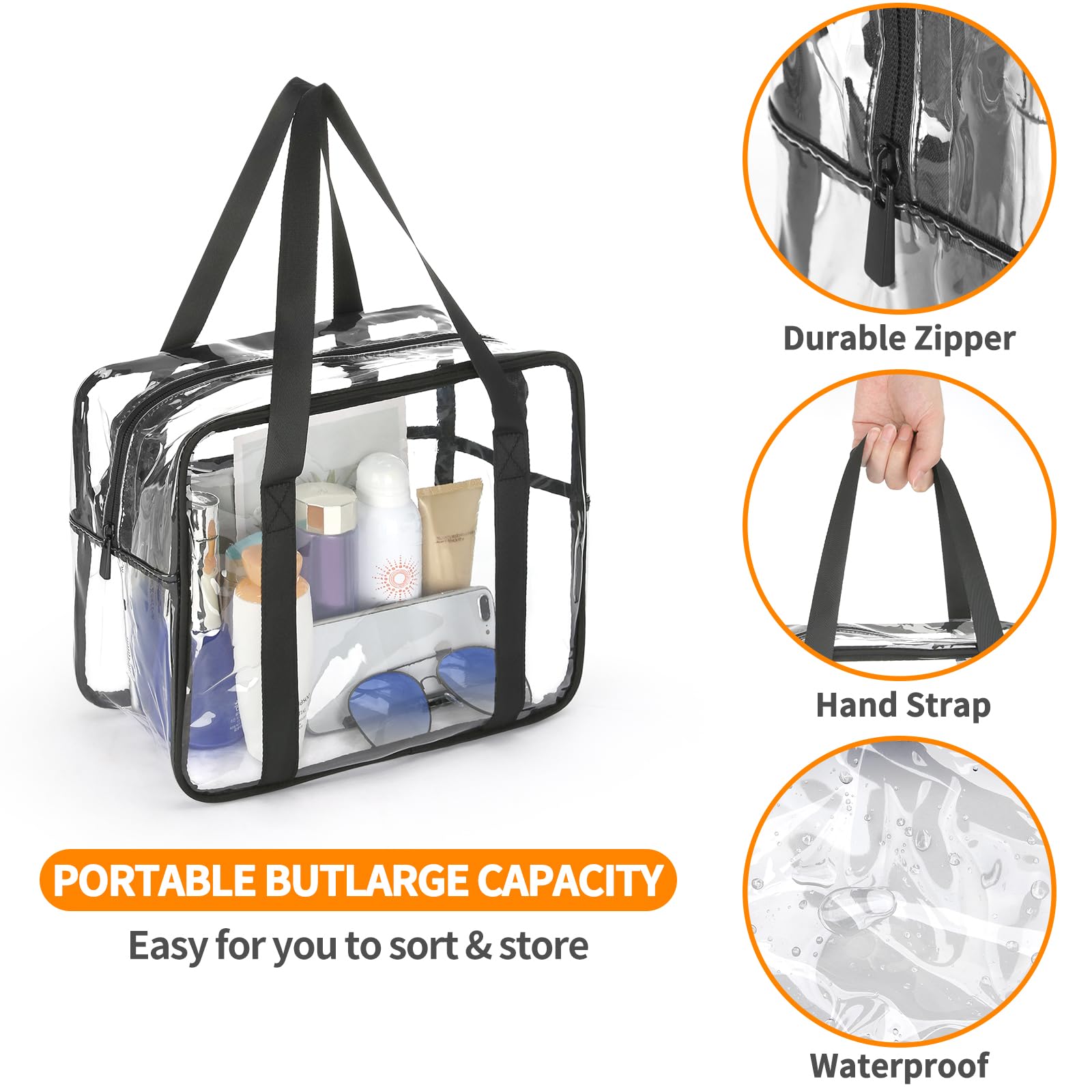 HAOGUAGUA bolsa de maquillaje, vista clara para encontrar rápidamente los artículos