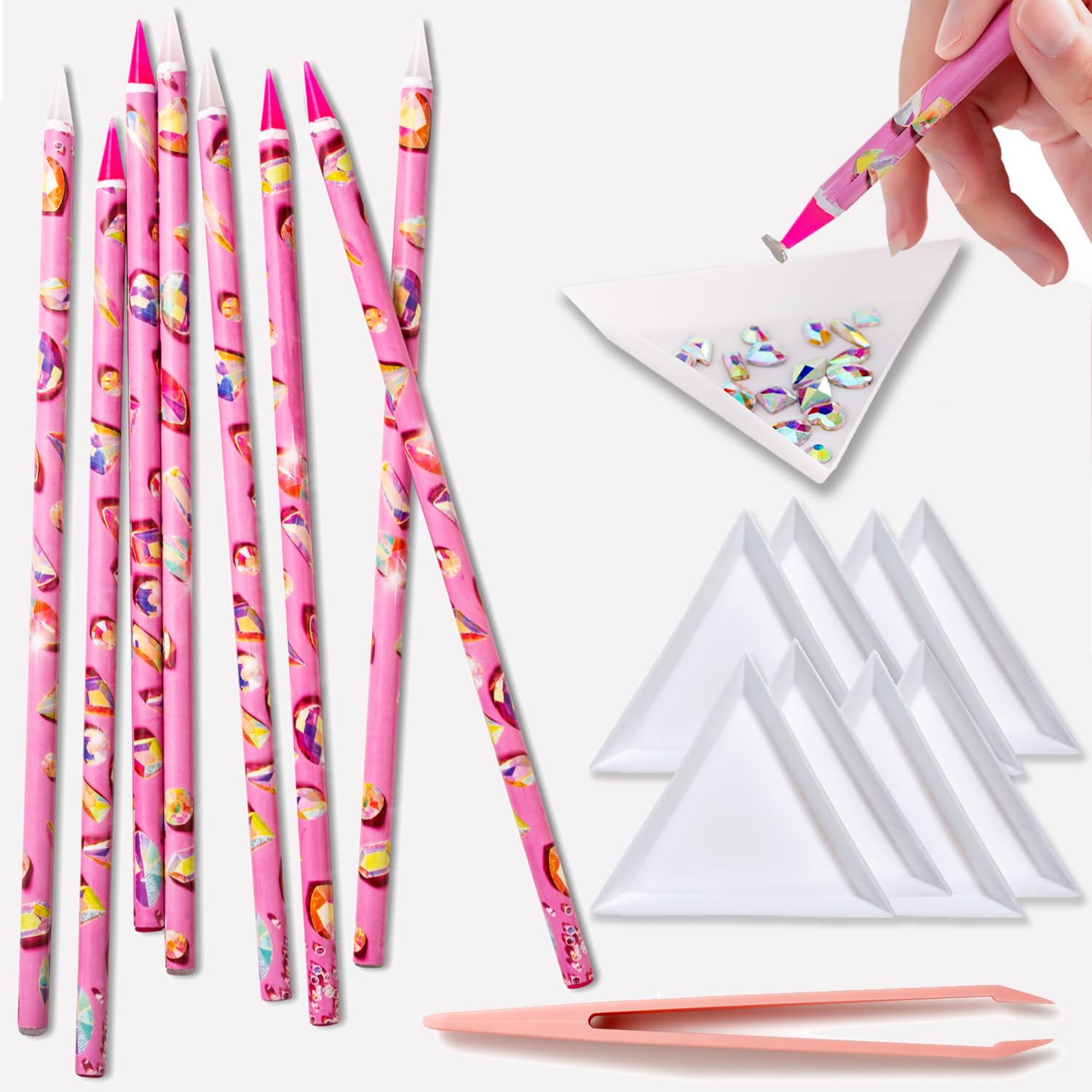 Haozher kit 17 piezas: puntas recogedoras para rhinestones, precisión