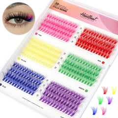 Pestañas 3D coloridas de Happy Heartbeat en racimos, rizo C, look voluminoso y natural