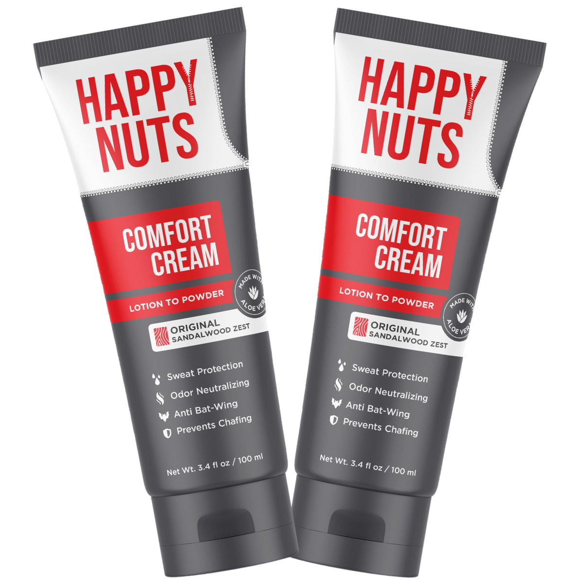 HAPPY NUTS Crema Desodorante para Hombres, botella original, protección duradera sin aluminio.
