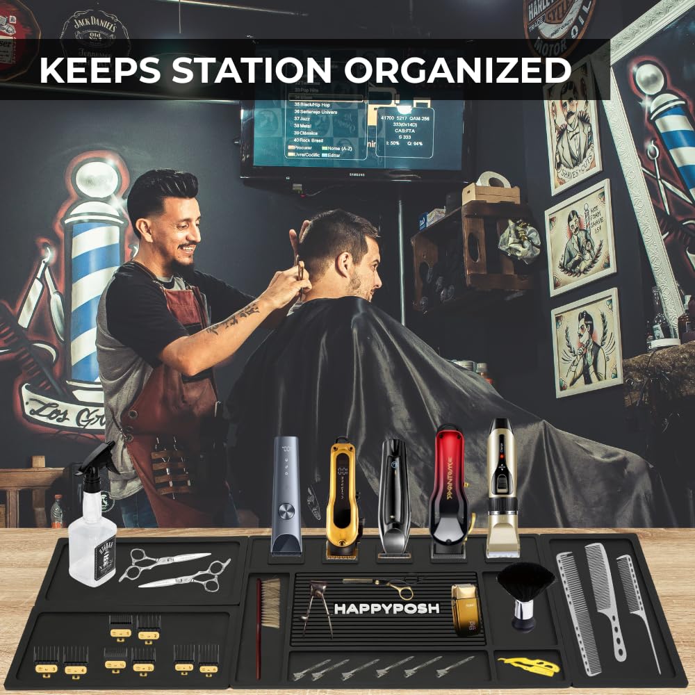 HAPPYPOSH bandeja magnética para barbero facilita limpieza rápida